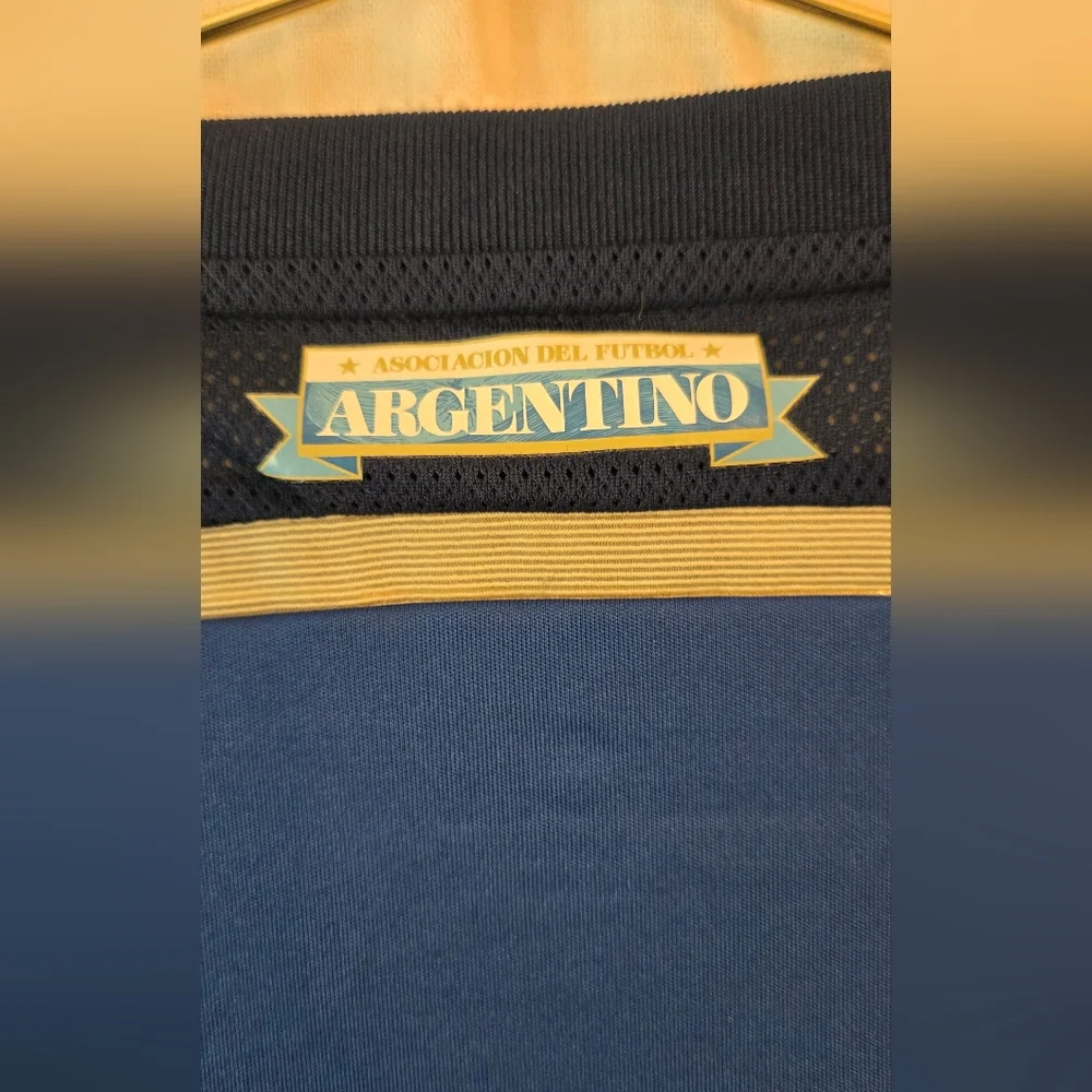 Adidas Climalite Men's Navy Blue Striped Argentina Soccer Jersey - Picture 6 of 8